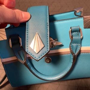 Little Rooms Blue Echo 1 Satchel Purse Shoulder Bag Alien ET UFO Galaxy